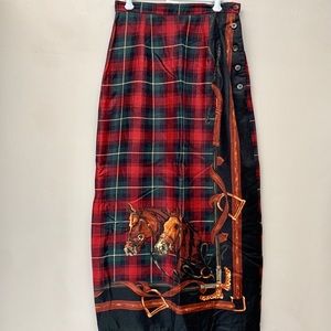 vintage Midi Horse Print Pencil Skirt